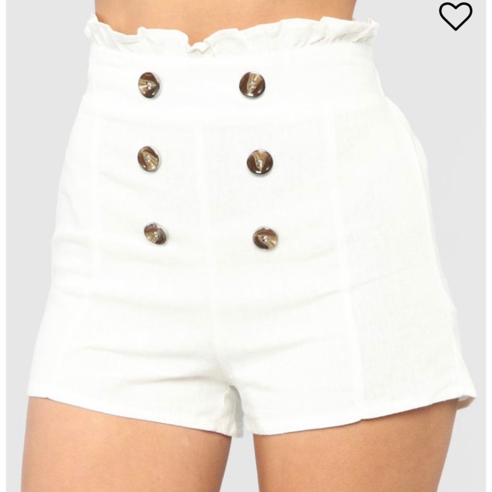 The Good Life High Rise Button Shorts - White